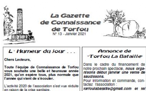 La gazette de Janvier 2021